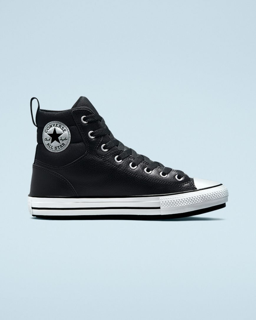 Botas de Inverno Converse Chuck Taylor All Star Berkshire Cano Alto Masculino Pretas Branco Pretas | PT C0T8P43